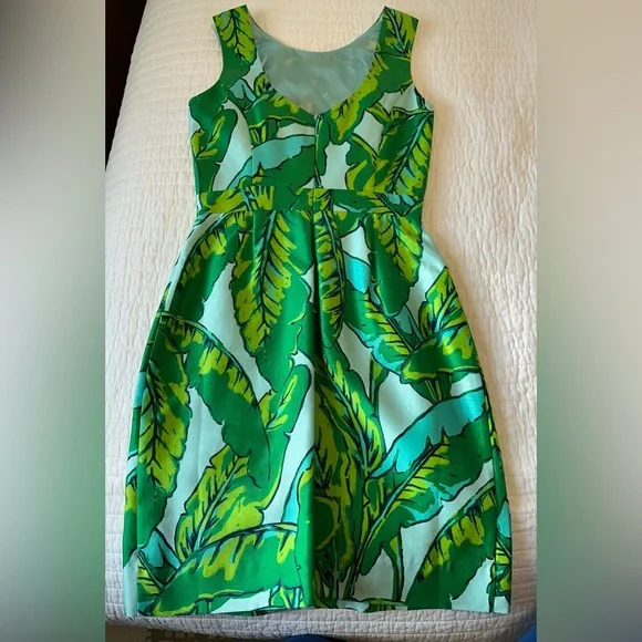 New with tags Vineyard Vines Crystal Blue Leaf Print Dress - Picture 6 of 7